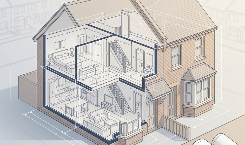 Measured Survey Completed in Clitterhouse Crescent