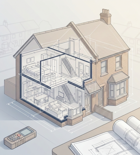 Measured Survey Completed in Clitterhouse Crescent