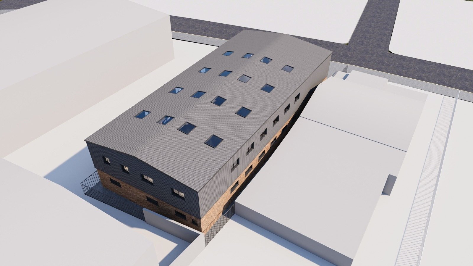 Aerial render from the rear