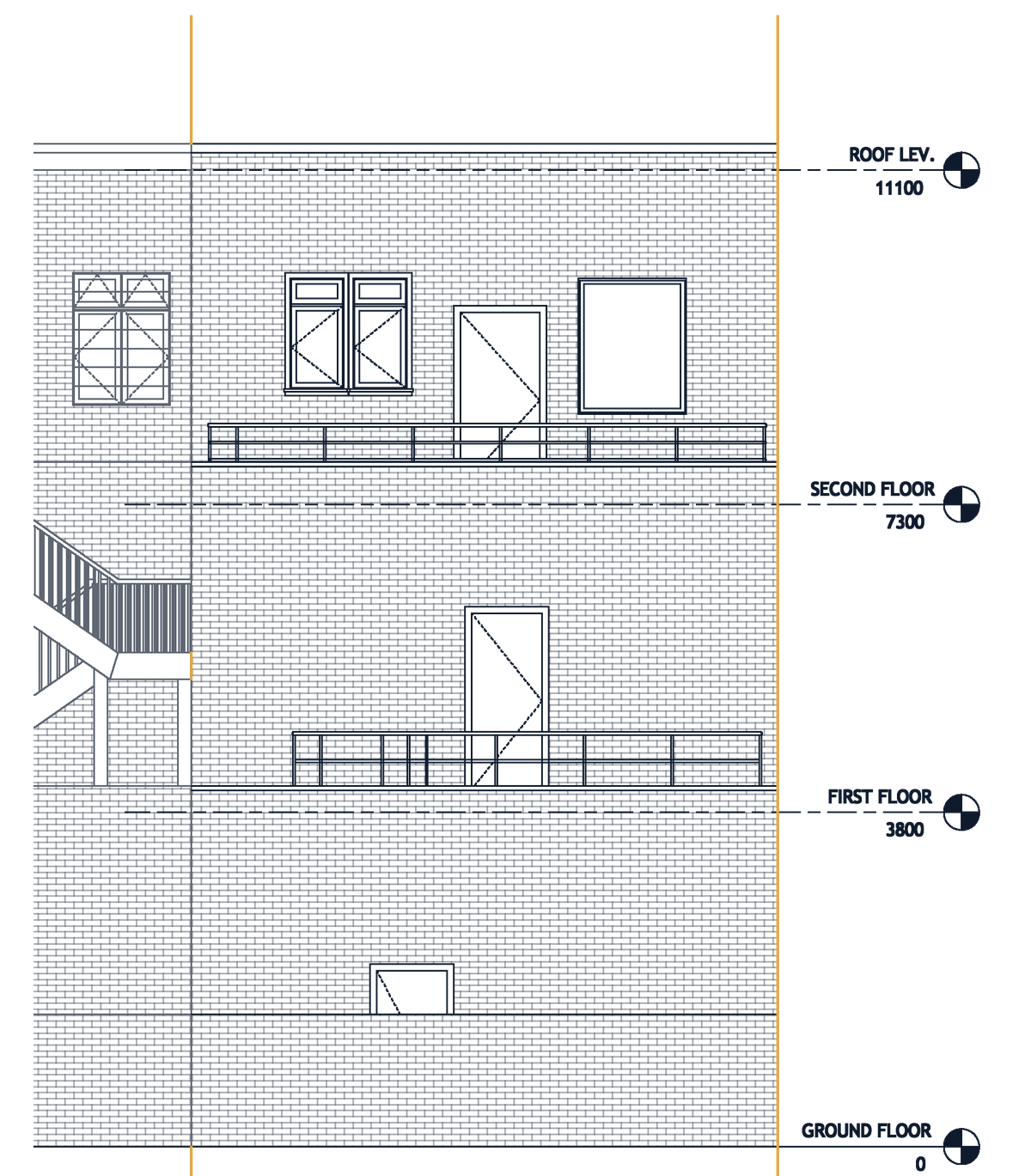 Existing rear elevation